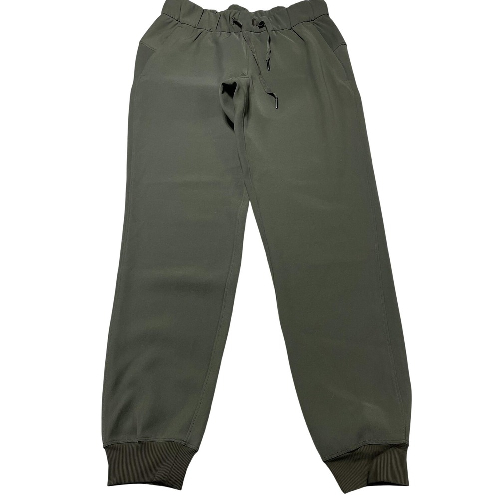 Lululemon On the Fly Pant Green Woven Tapered Drawstring Trousers Women's Size 4